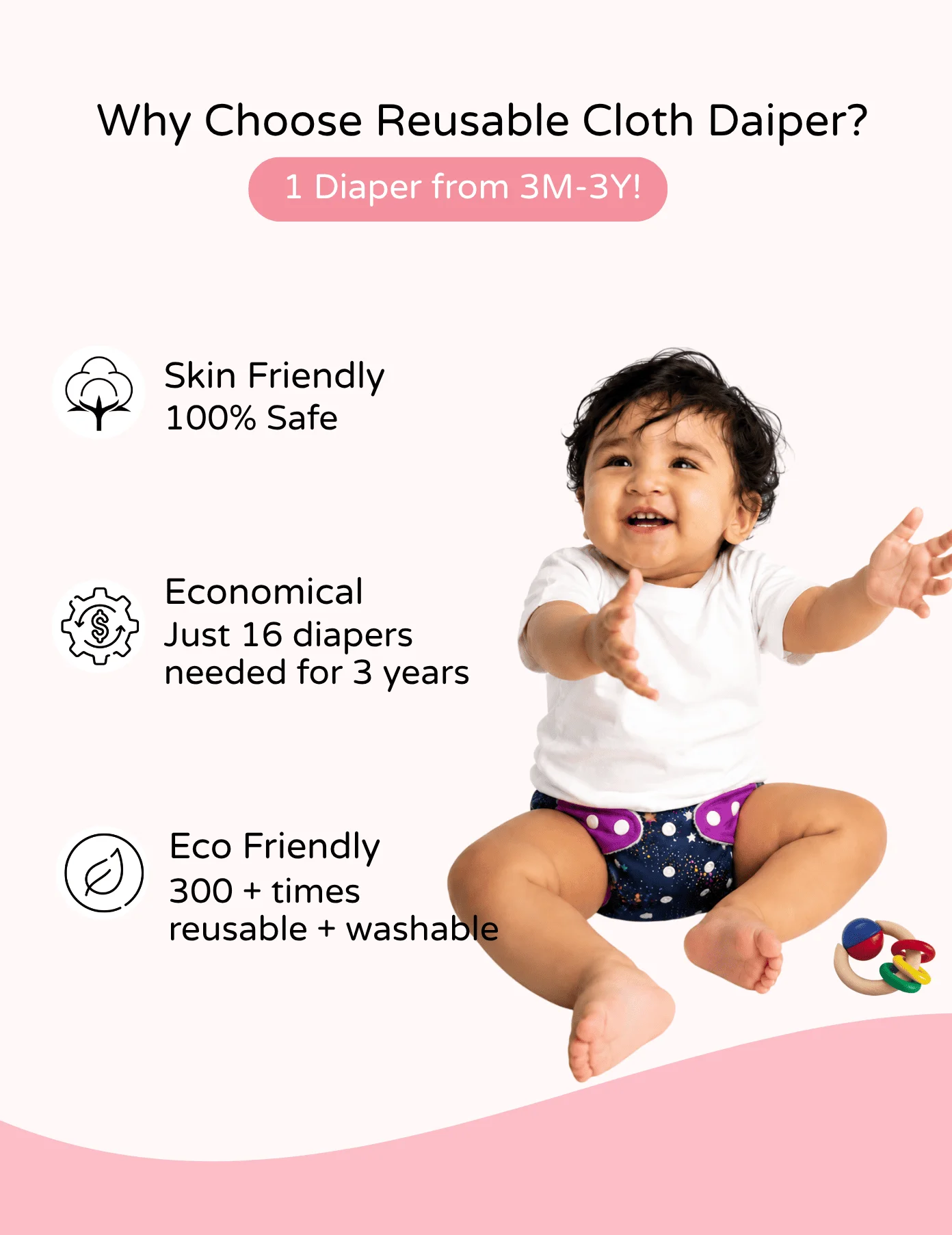 No_Padding_7 Premium Reusable Baby Cloth Diaper – Adjustable 5–17 kg | Pack of 2