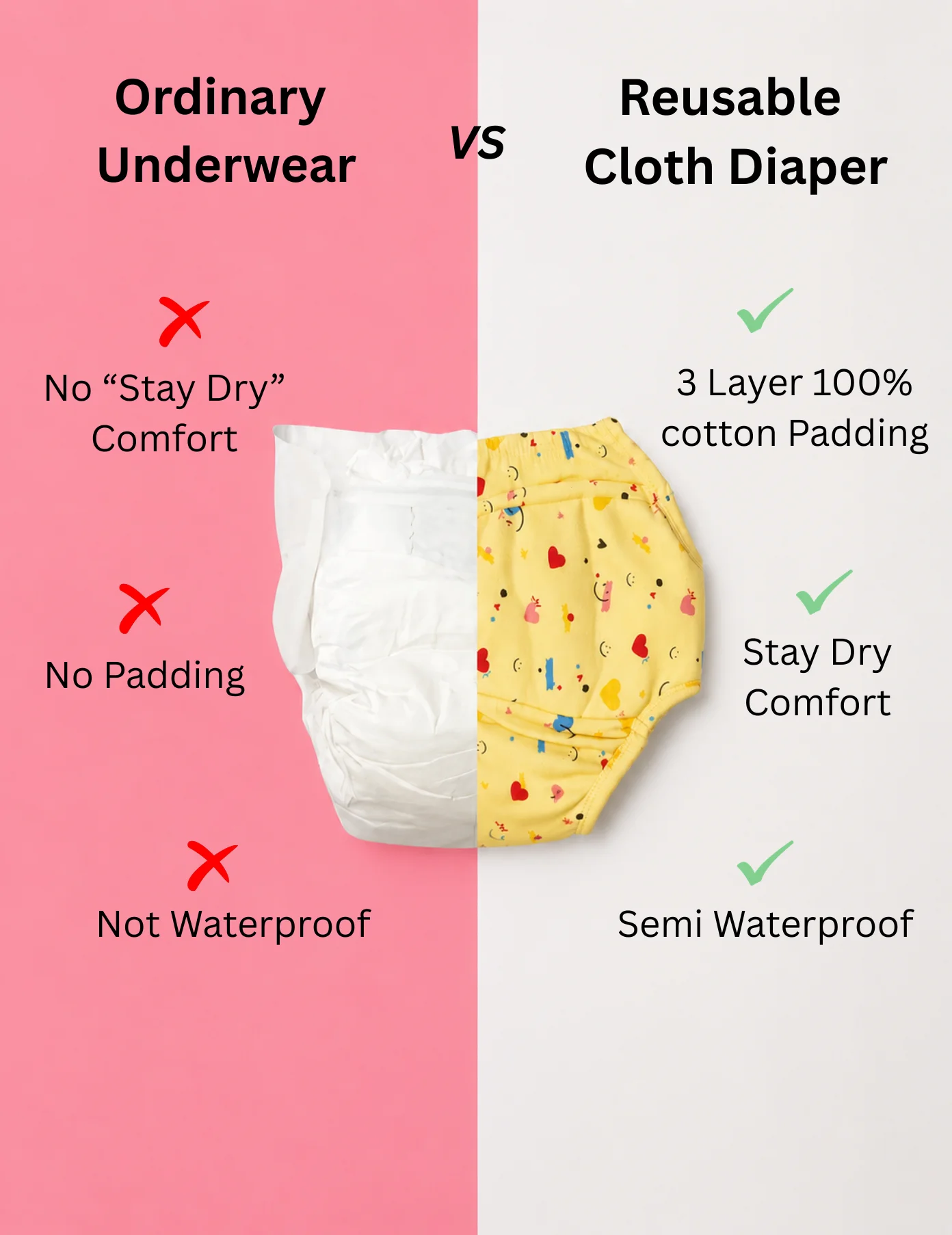 No_Padding Little Story | Reusable Cloth Diapers | Pack of 2