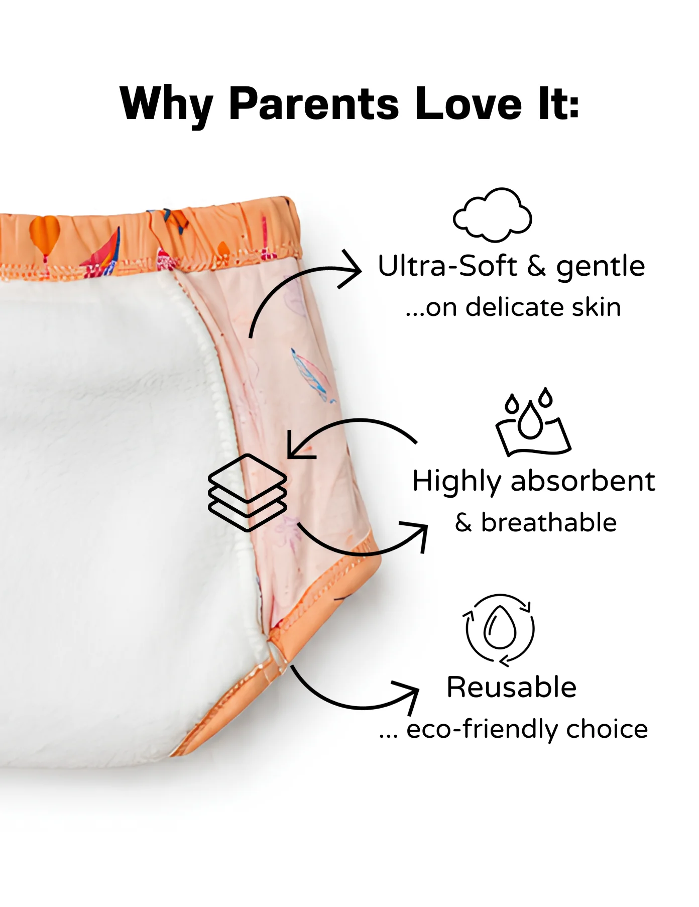 No_Padding_1 Little Story | Reusable Cloth Diapers | Pack of 2