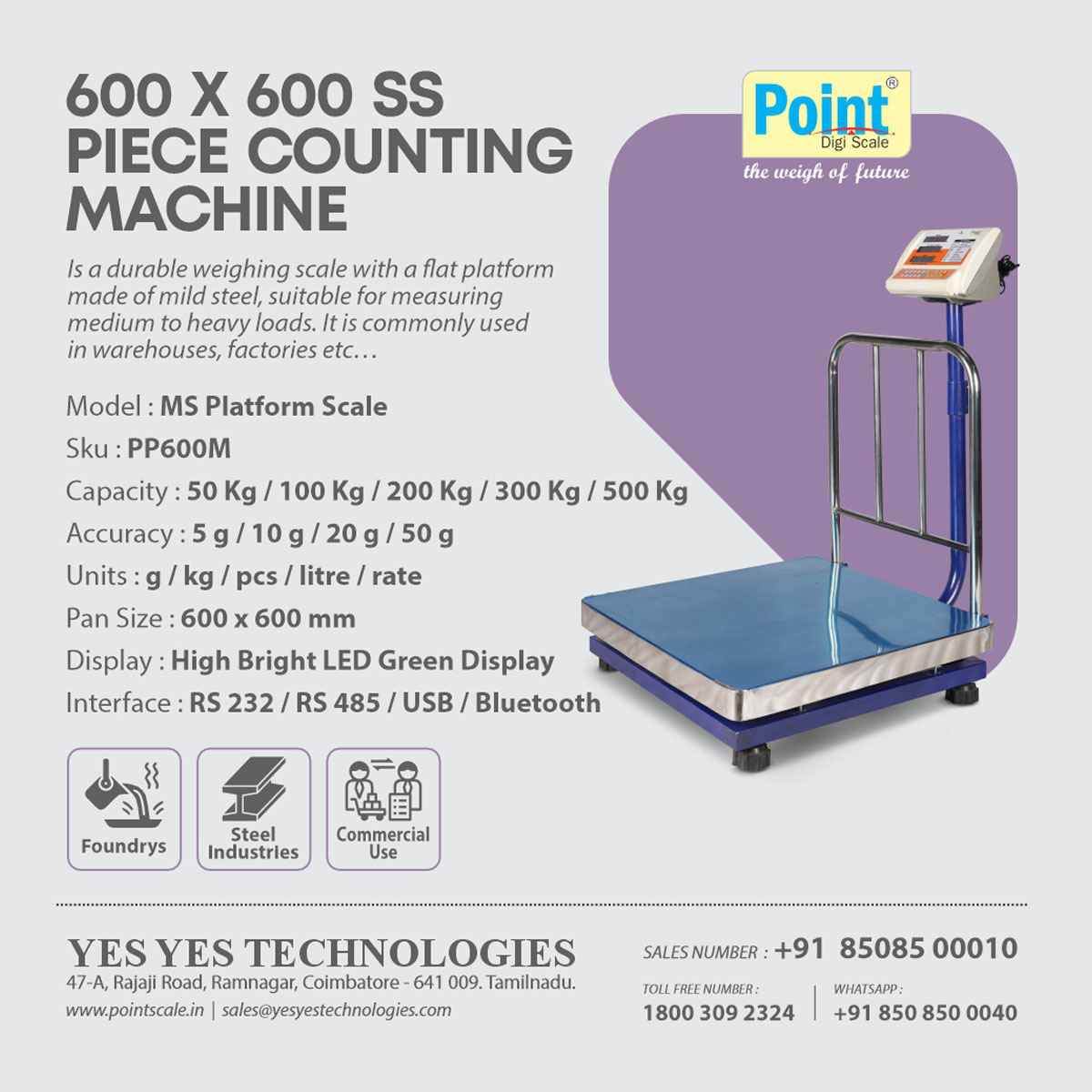 600 X 600 SS Piece Counting Machine